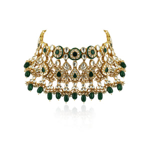 Green Meenakari Layered Necklace Set image 4