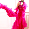 Rosie Hot Pink Ruffle Saree Set image 0