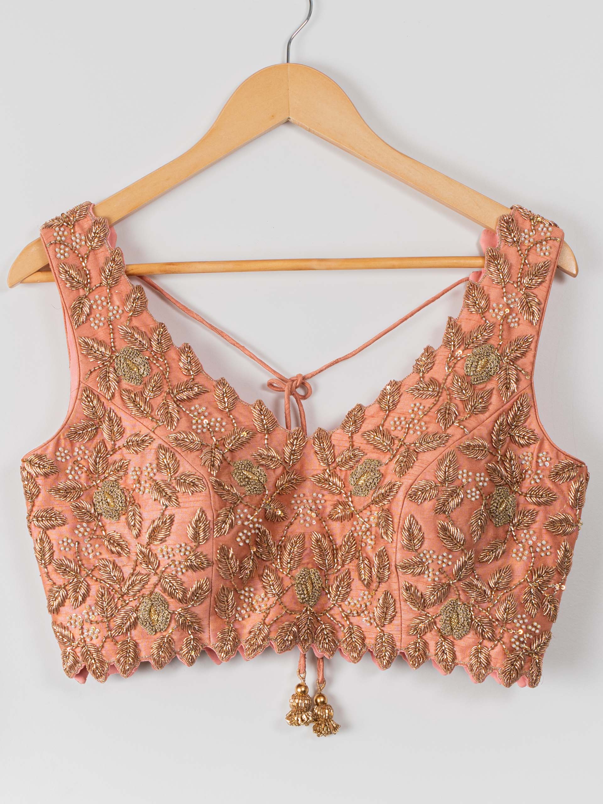 Peach and Aqua Blue Lehenga Set image 3