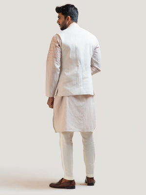 Asymmetric Thread Nehru Kurta Set image 1