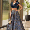Deep Teal Imaara Lehenga Set image 0