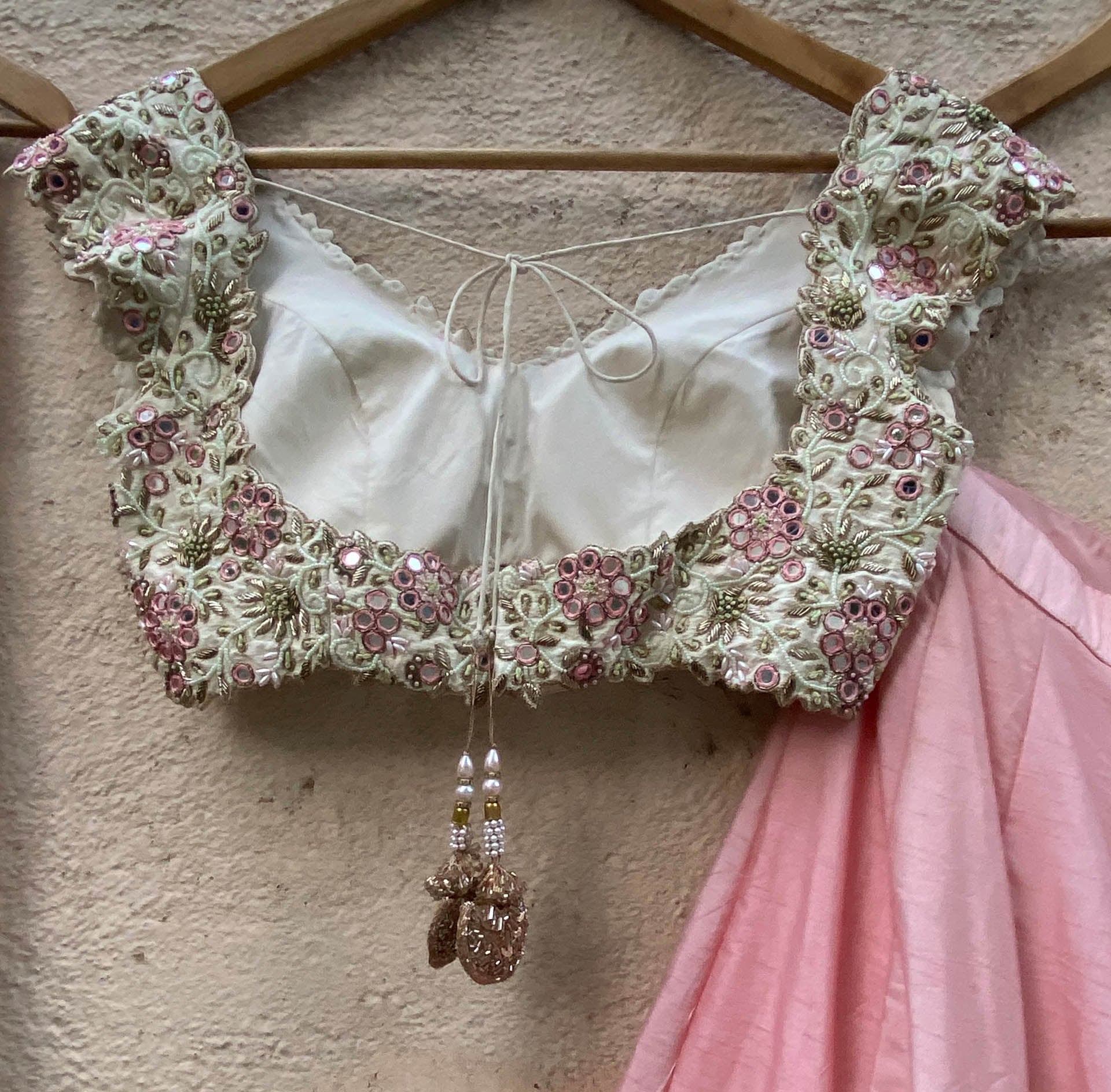 Pink Embroidered Lehenga Set image 3