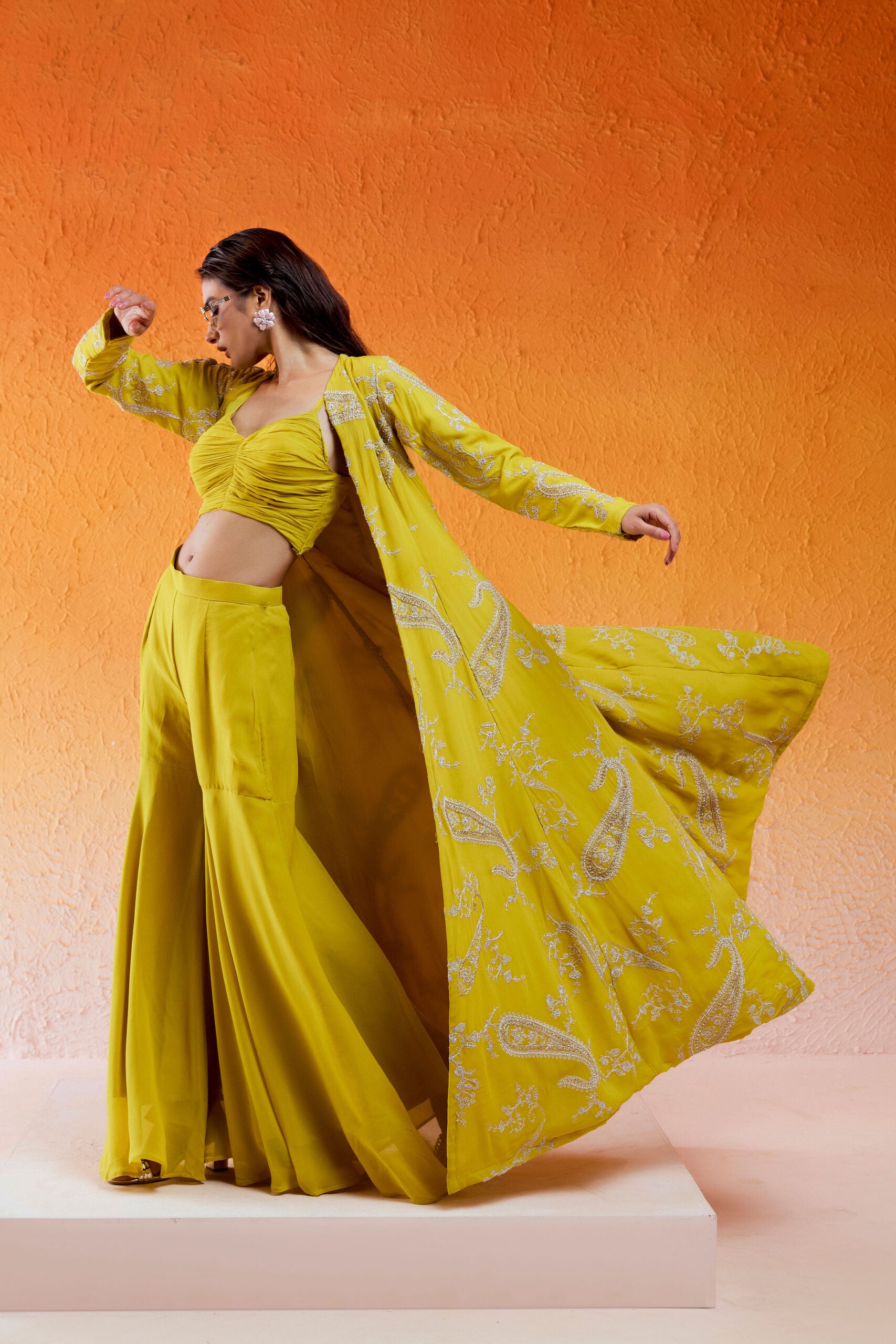 Long Jacket Sharara Set image 5