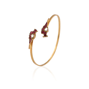 Peacock Design Gold Plated Kada image 1