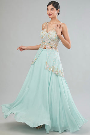 Corset Peplum Lehenga - S image