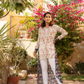 White Crepe Georgette High-Low Tunic Top image 0