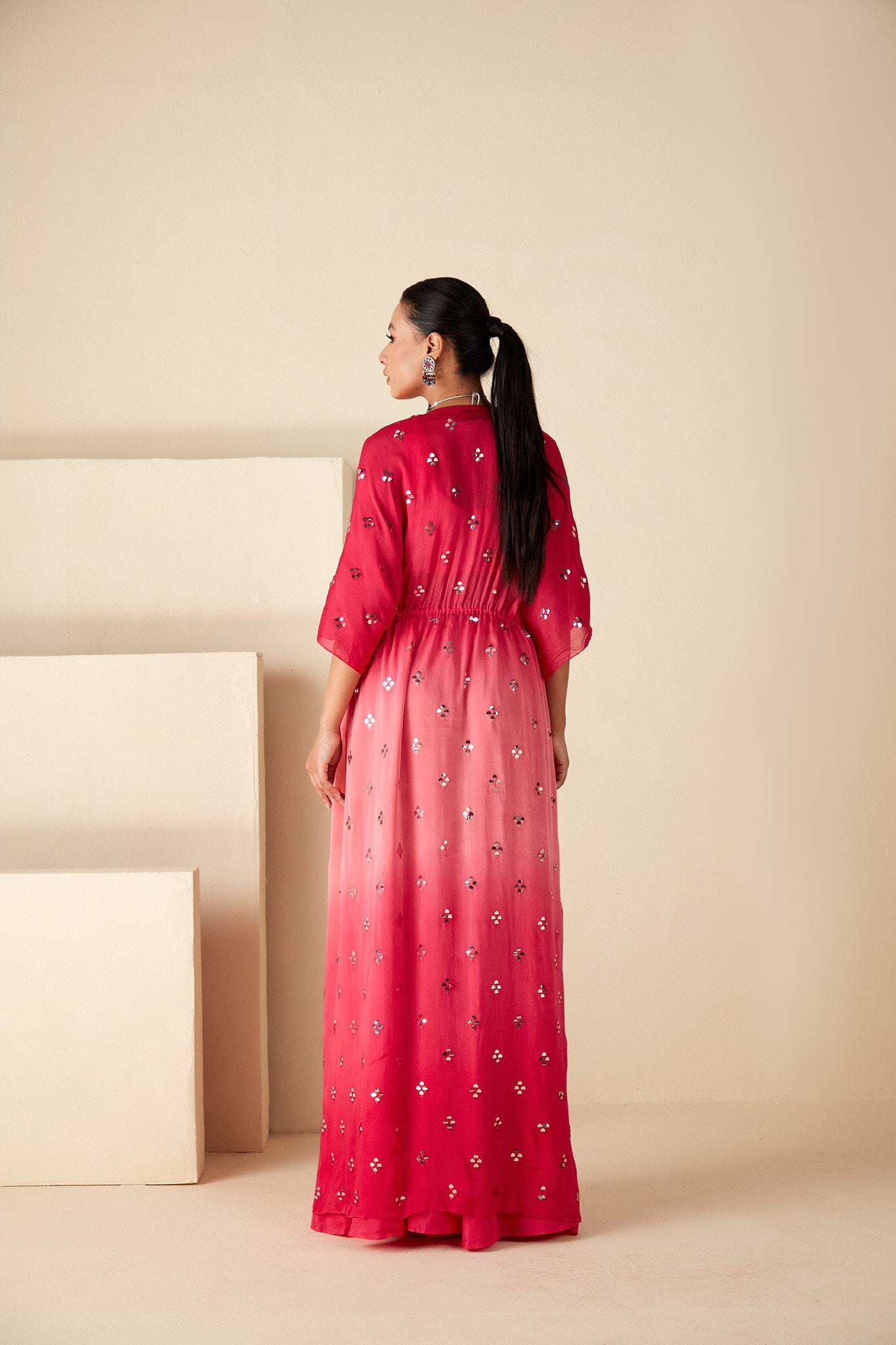 Ombre Kaftan Jacket Pants Set image 5