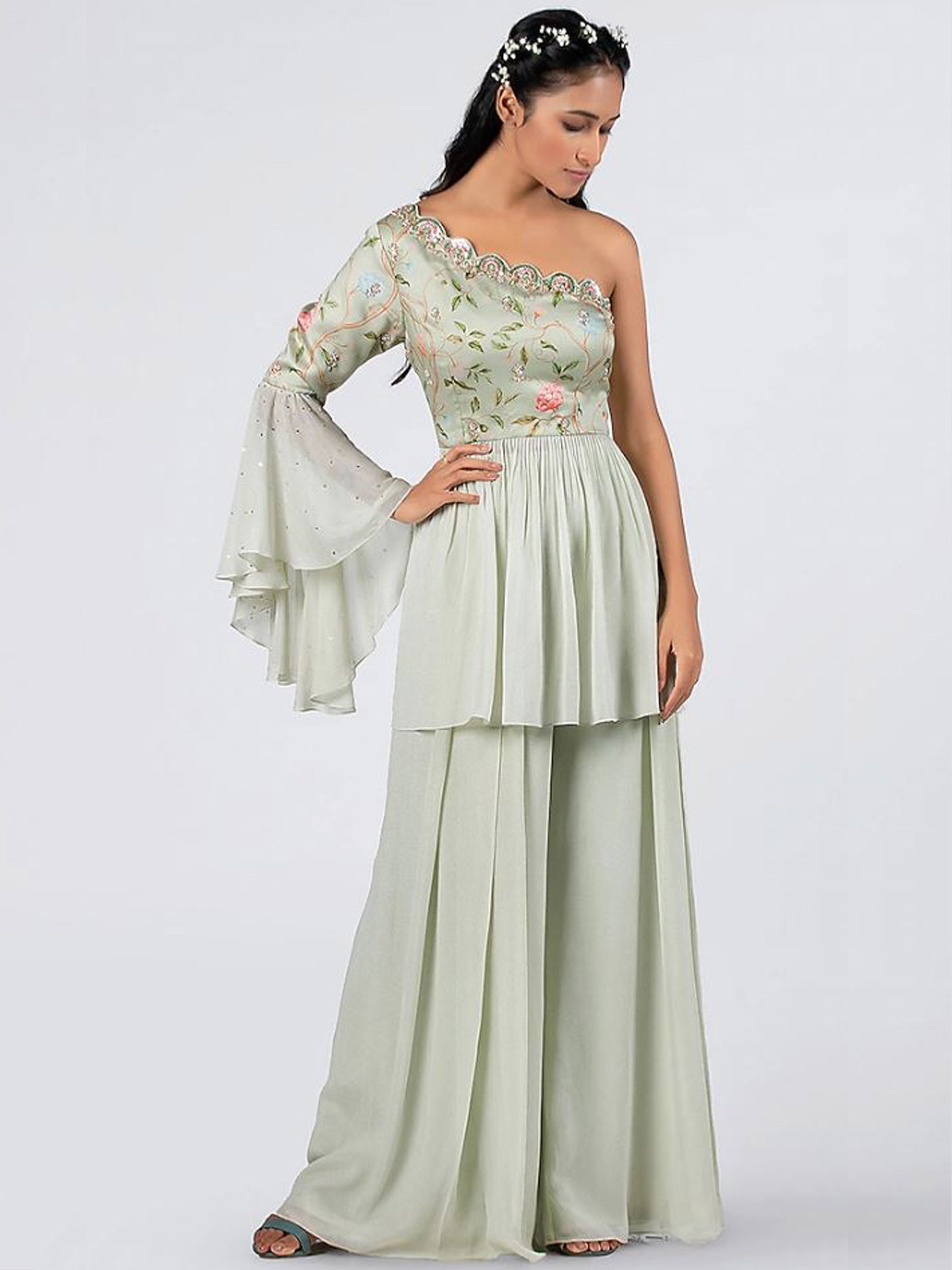 Mint Flared Pant Set - L image