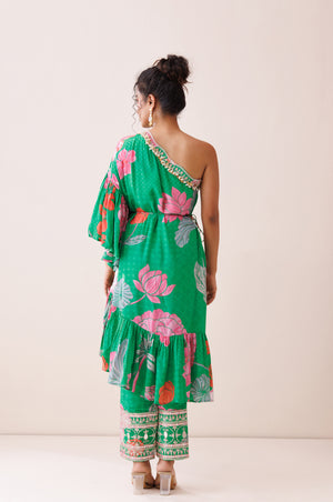 Green One-Shoulder Co-ord Set image 1