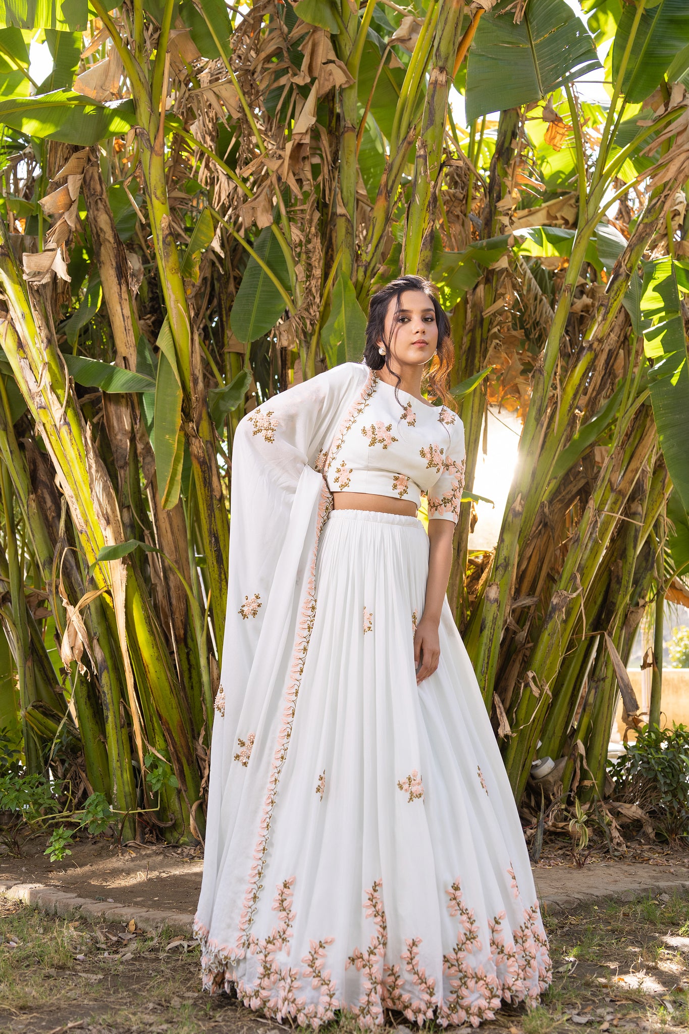 Light Blue Thread Embroidered Lehenga Set image 0