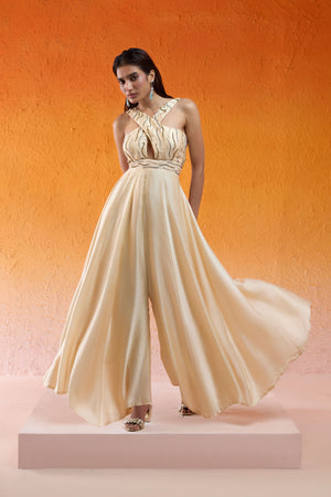 Ivory Embroidered Jumpsuit image 0