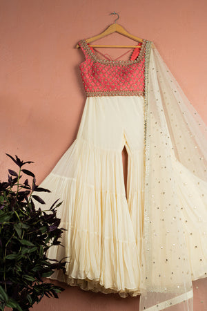 Ivory Rose Radiance Sharara Set - Custom image