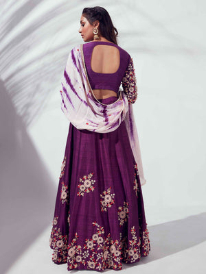 Purple Floral Lehenga Set image 4
