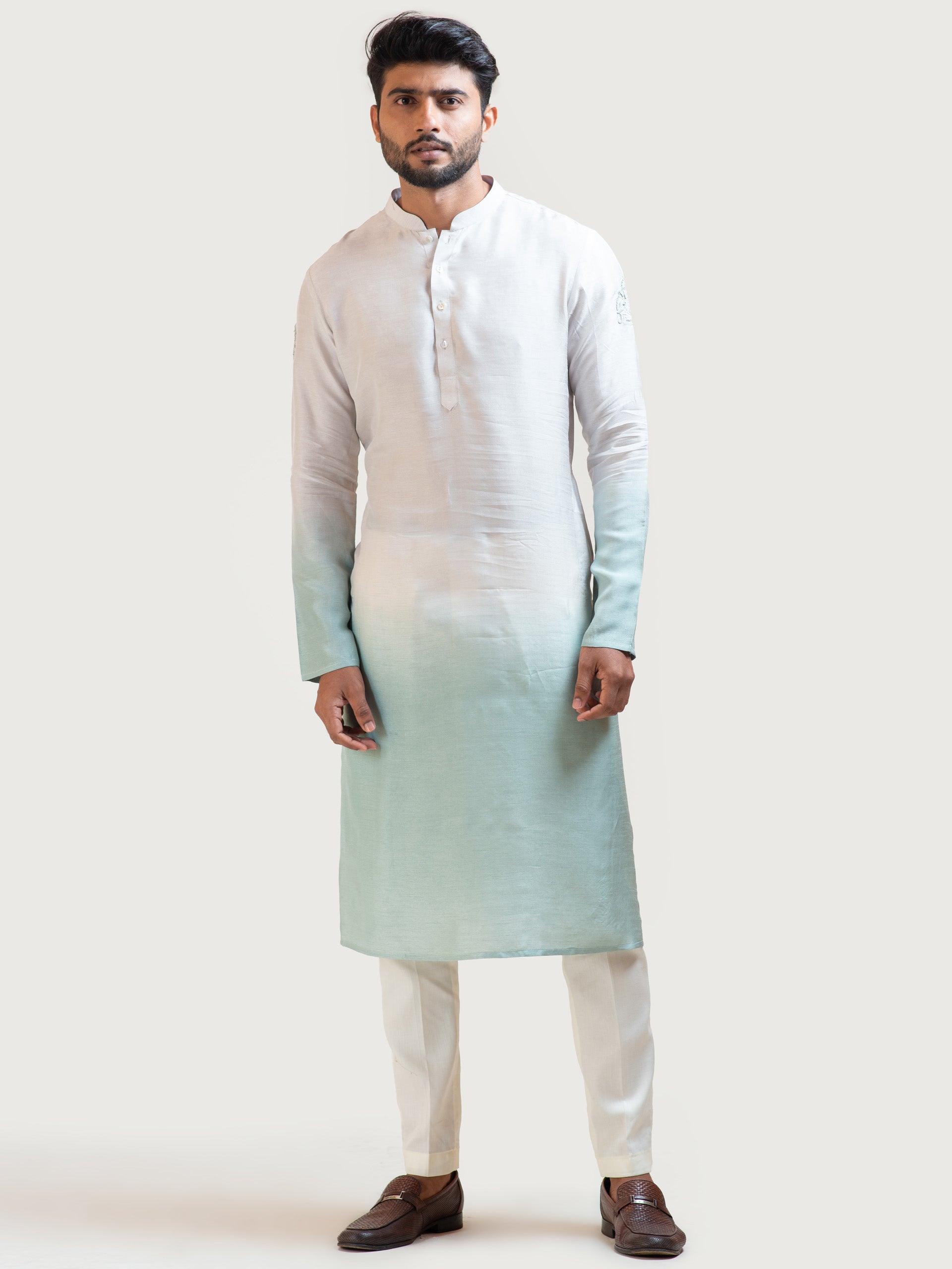 Sea Shaded Kurta Set - M image