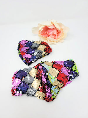Multi Color Sequins Face Mask image 2