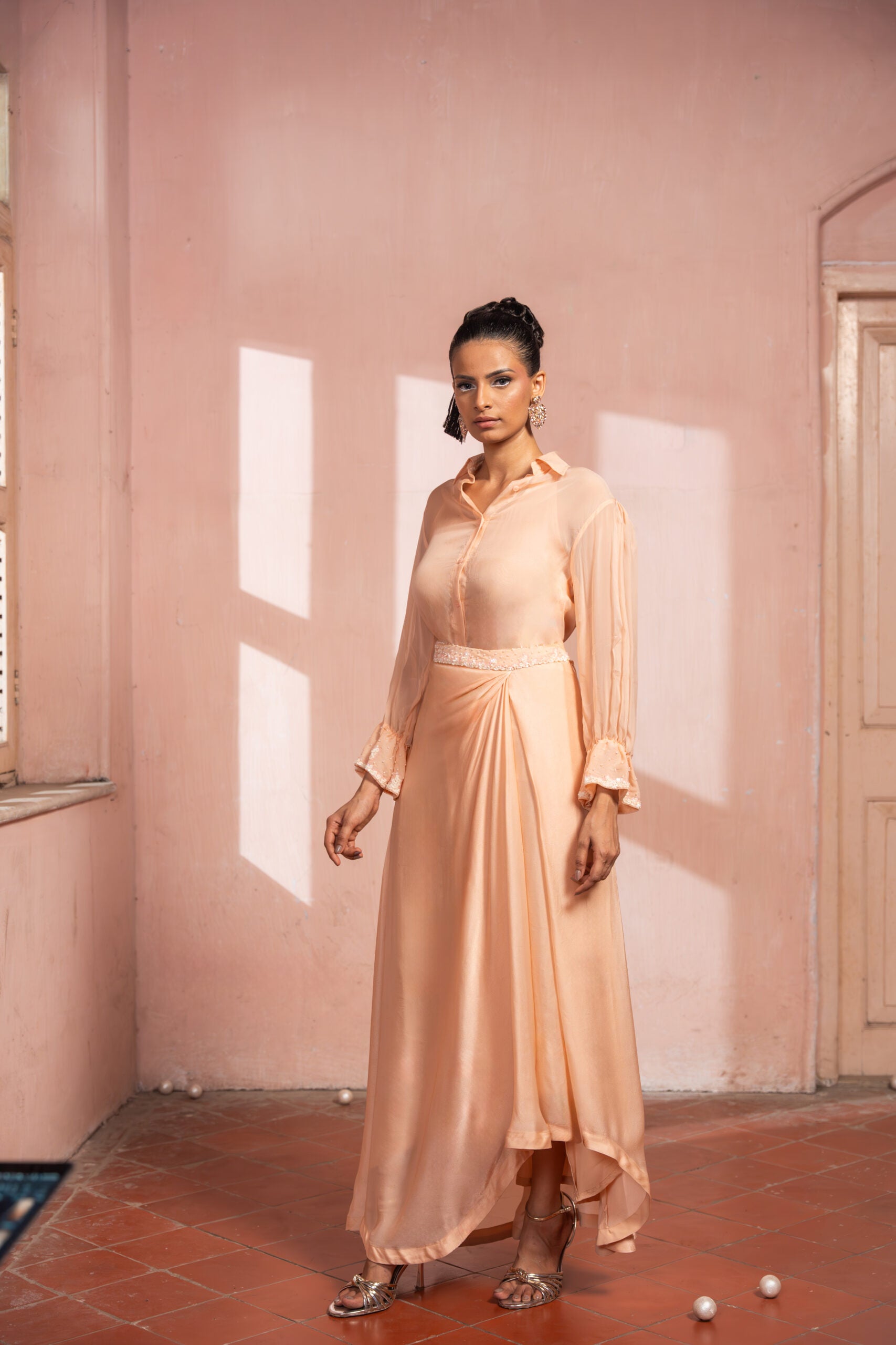 Peachy Keen Draped Skirt Set image 2