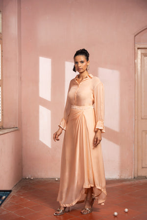 Peachy Keen Draped Skirt Set image 2