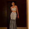 White and Blue Printed Sharara Set image 0
