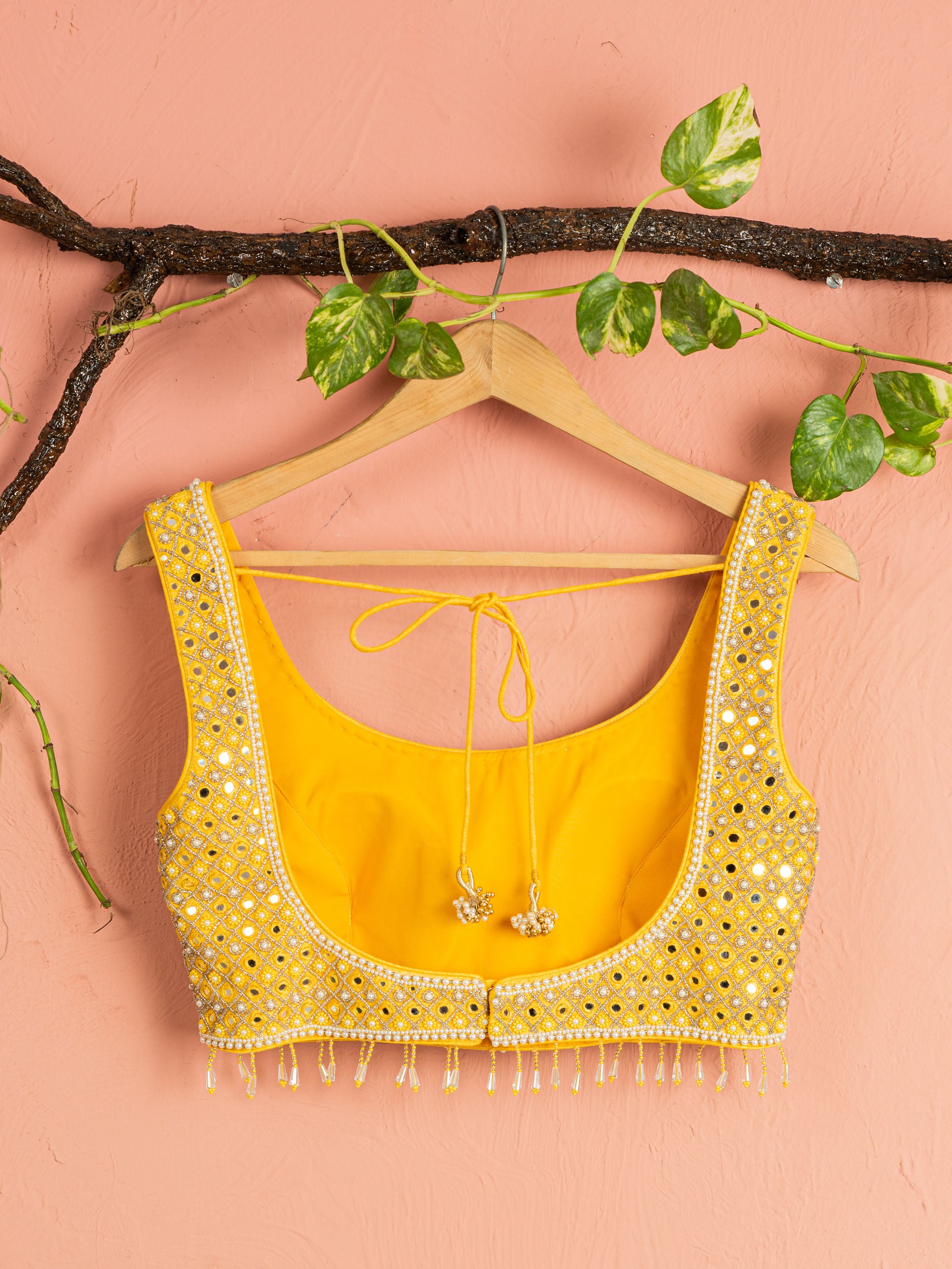 Ivory and Pineapple Yellow Lehenga Set image 2