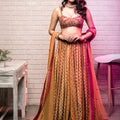 Mustard Motif Print Lehenga Set image 0