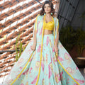 Light Blue And Yellow Skirt Set image 0