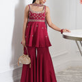 Maroon Aaisha Sharara Set image 0