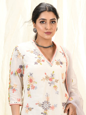 Lavender Grey Kurta and Dhoti Set image 1