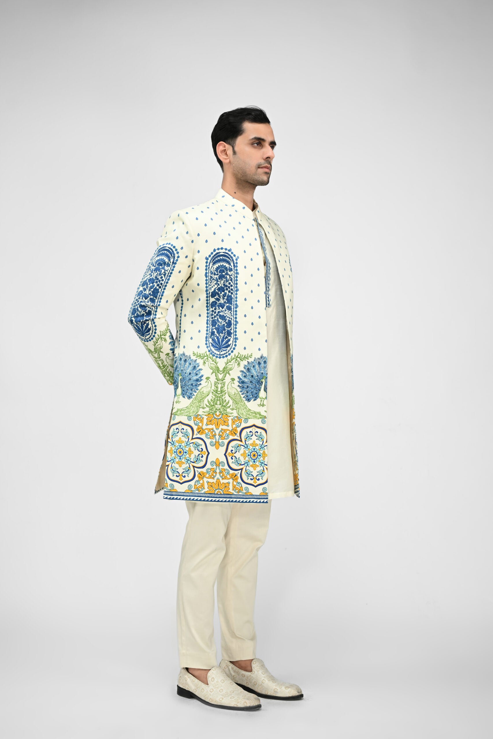 Royal Peacock Achkan Full set image 5