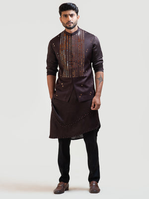 Coco Brown Nehru Kurta Set - L image