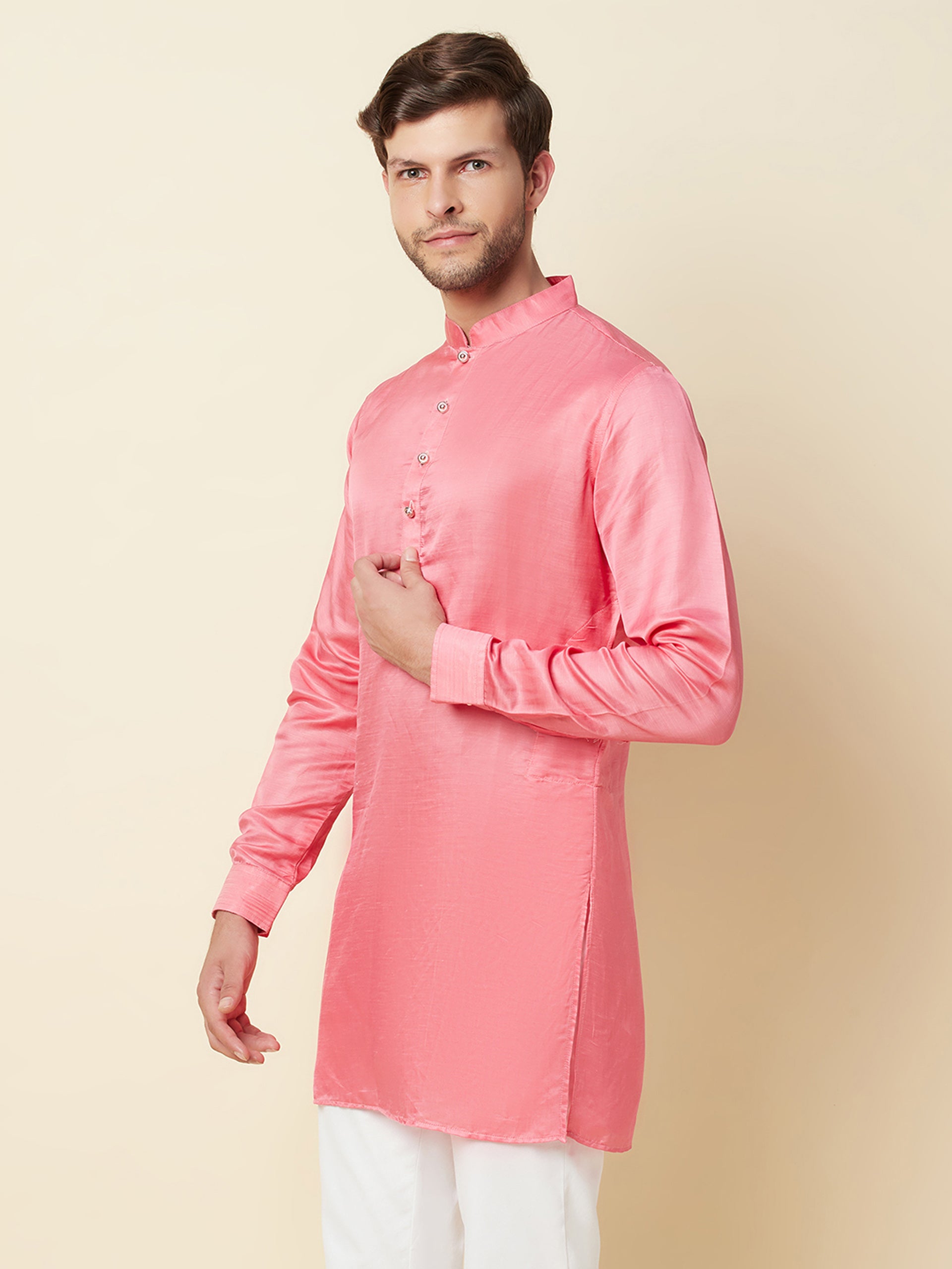 Pink Linen Kurta image 4