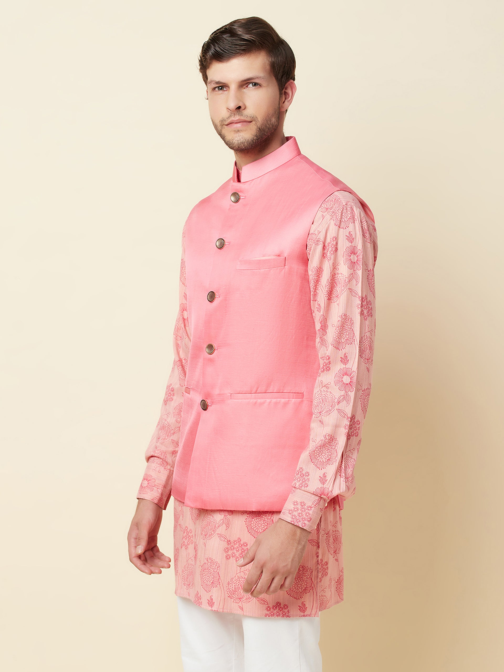 Pink Floral Kurta Set image 4
