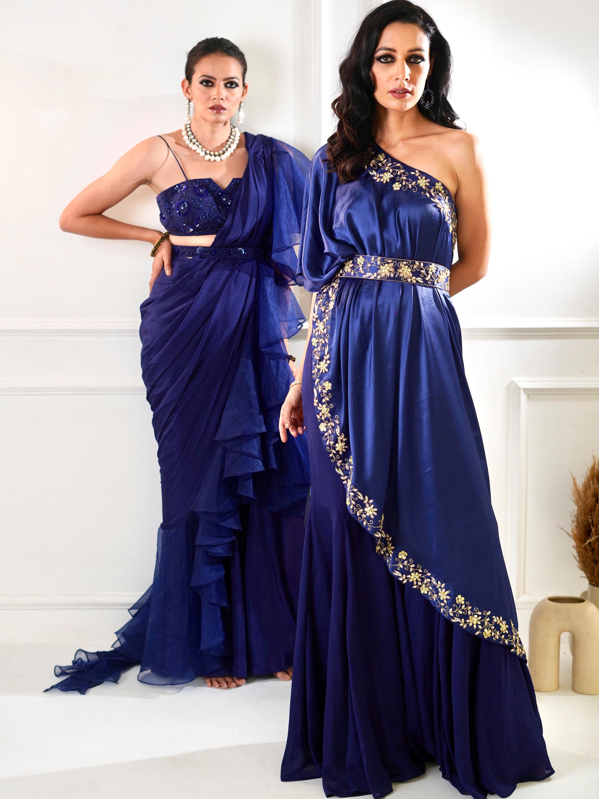 Sehar Navy Amber Cape Sharara Set - M image