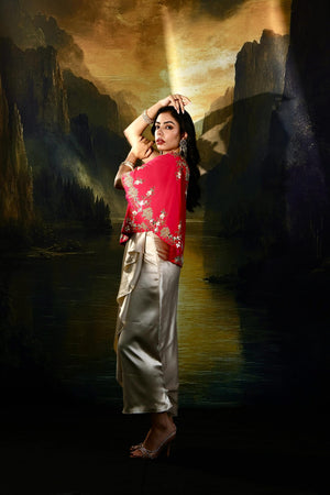 Gulaab Cape and Draped Skirt Set image 6