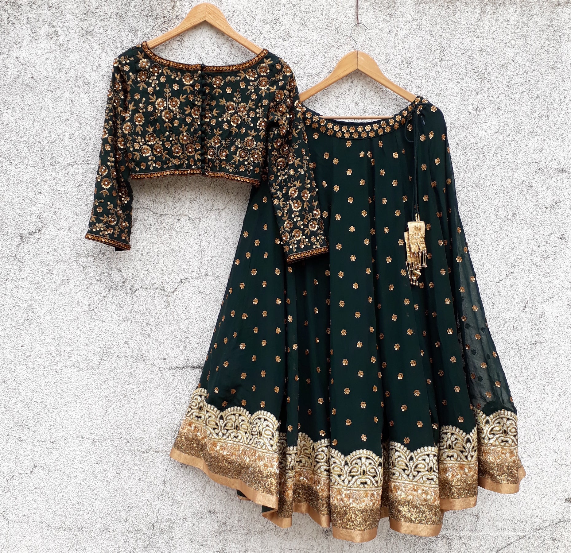 Deep Green Lehenga image 1