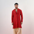 S EMBROIDERED KURTA SET WITH COWL PANTS image 0