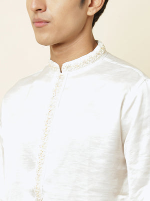 White Satin Kurta image 1