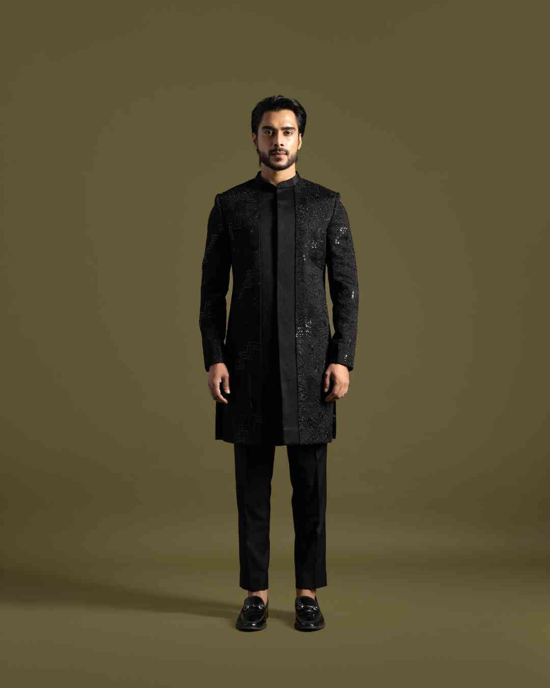 Black Achkan Set image 0