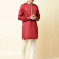 Maroon Satin Kurta image 0