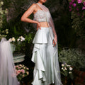 Sea Green Suit with Palazzo Pants image 0