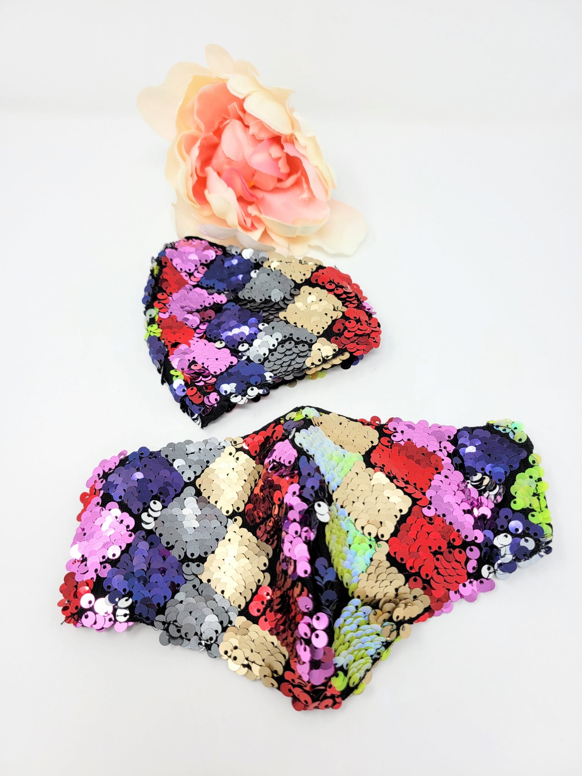 Multi Color Sequins Face Mask image 3