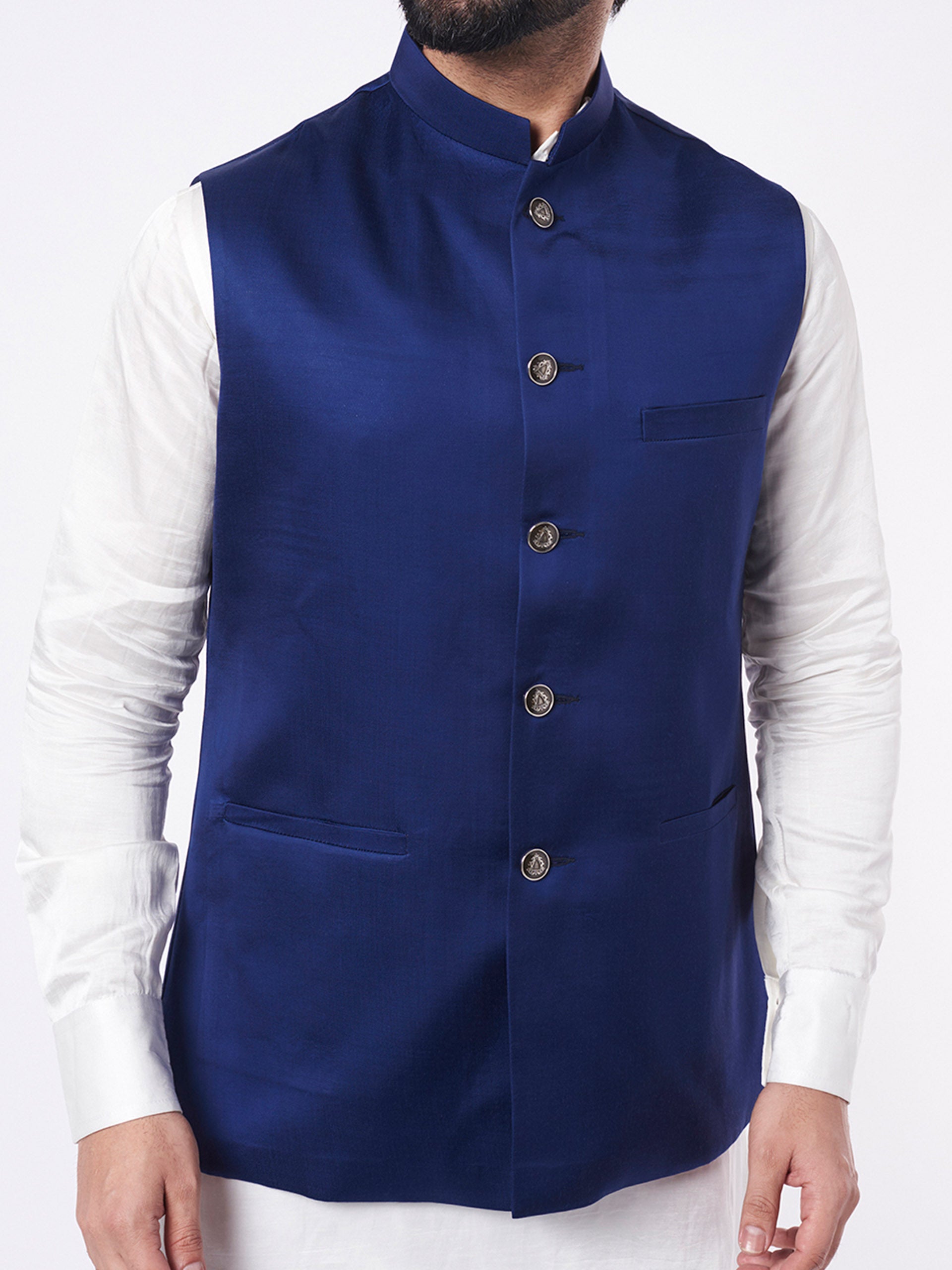 Cobalt Blue Bundi Jacket Set image 1