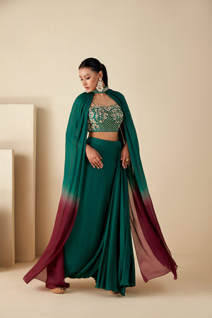 Ombre Cape Skirt Ensemble image 8