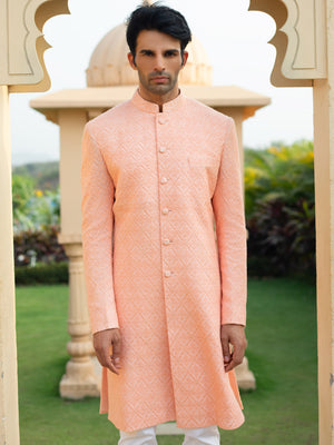 Peach Sherwani Set image 1