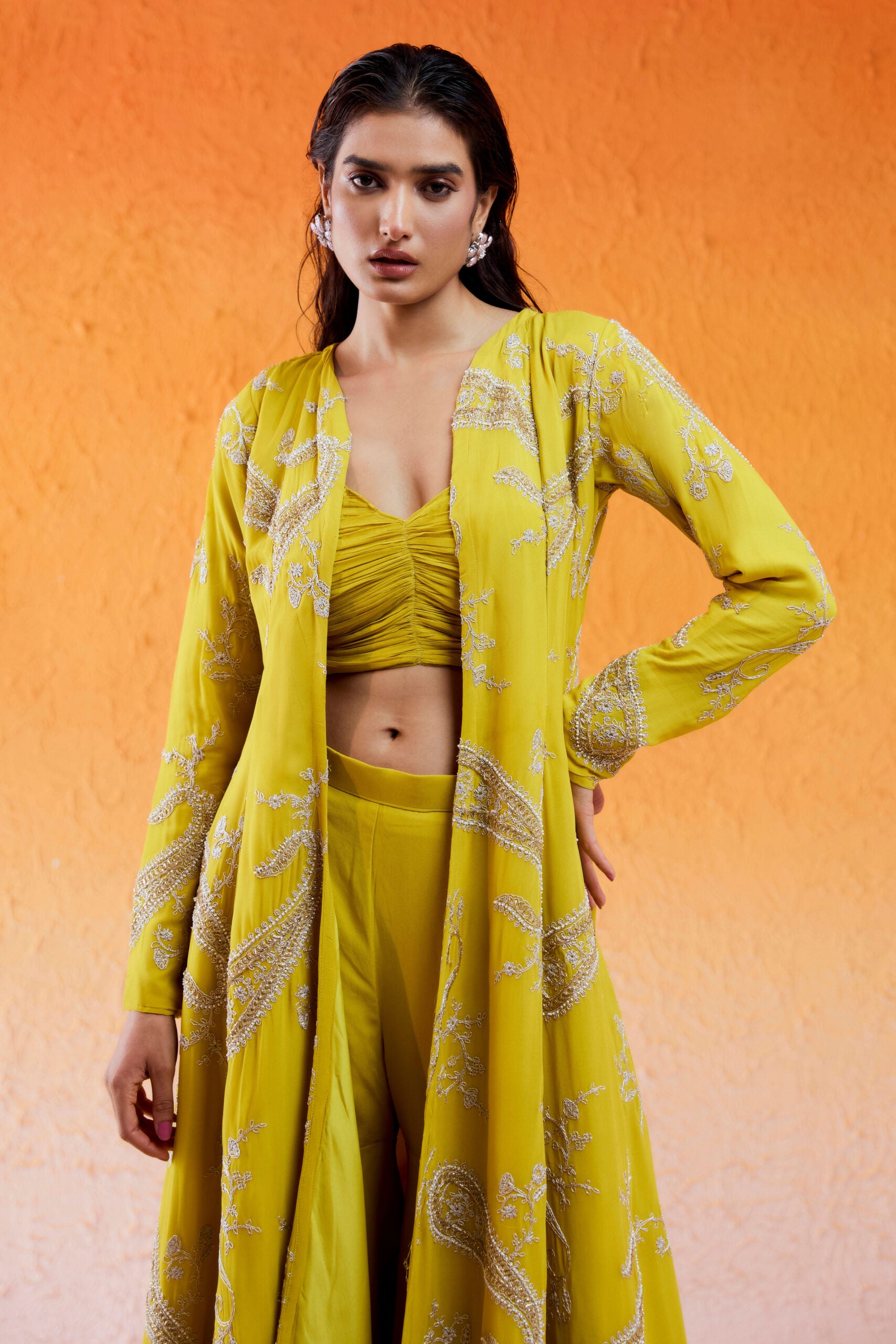Long Jacket Sharara Set - M image