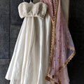 Ivory Raw Silk Skirt and Bustier with Pink Dupatta image 0