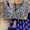 Indigo Blue and Ivory Ruffle Lehenga Set image 0