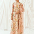 Floral White Printed Embroidered Anarkali Suit Set image 0