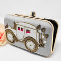 Gray Embroidered Car Clutch image 0