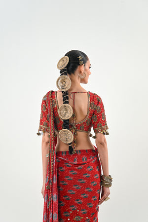 S SAREE SET WITH PRINTED BLOUSE image 1
