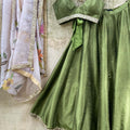 Moss Green Sequin Lehenga Set image 0